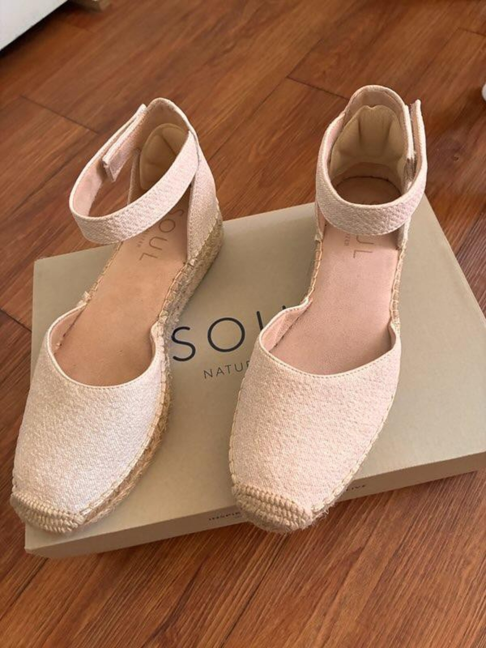 Naturalizer Beige Ankle-Strap Espadrille Wedges - Picture 9 of 10